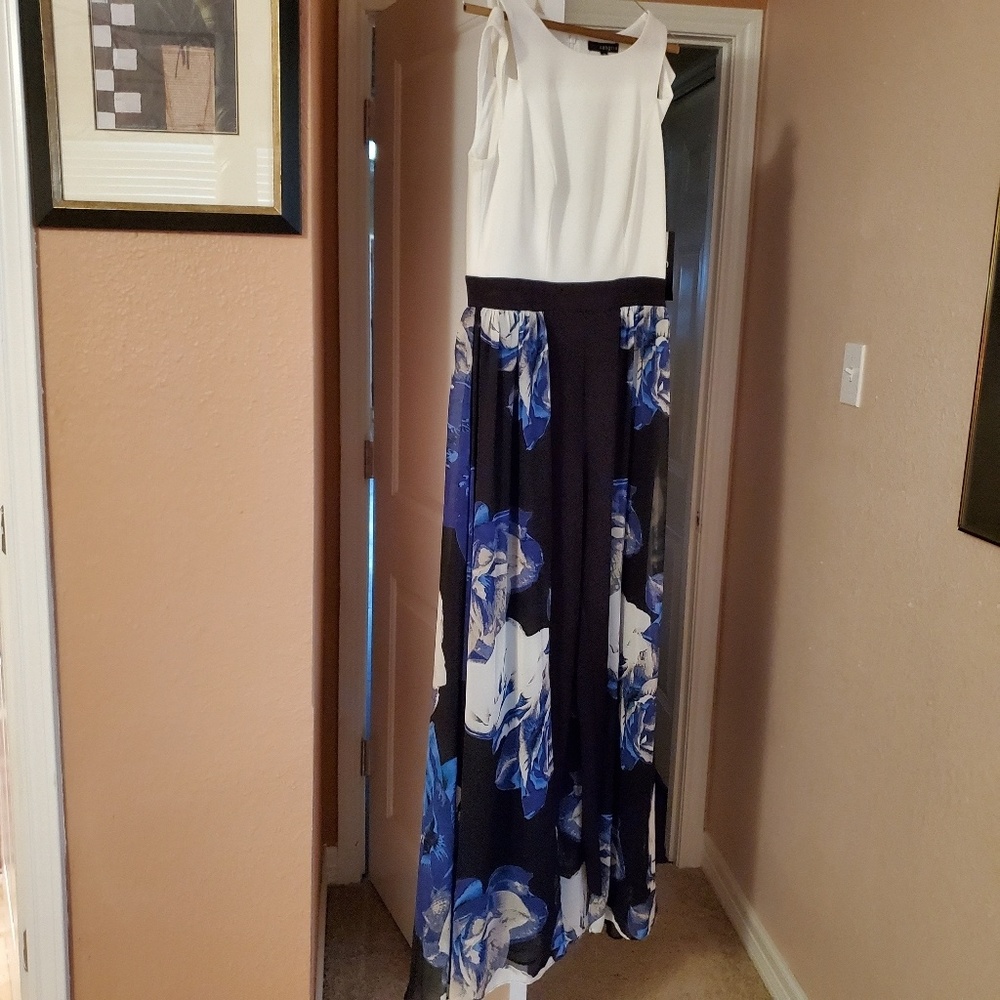 Jumpsuit with chiffon overlay